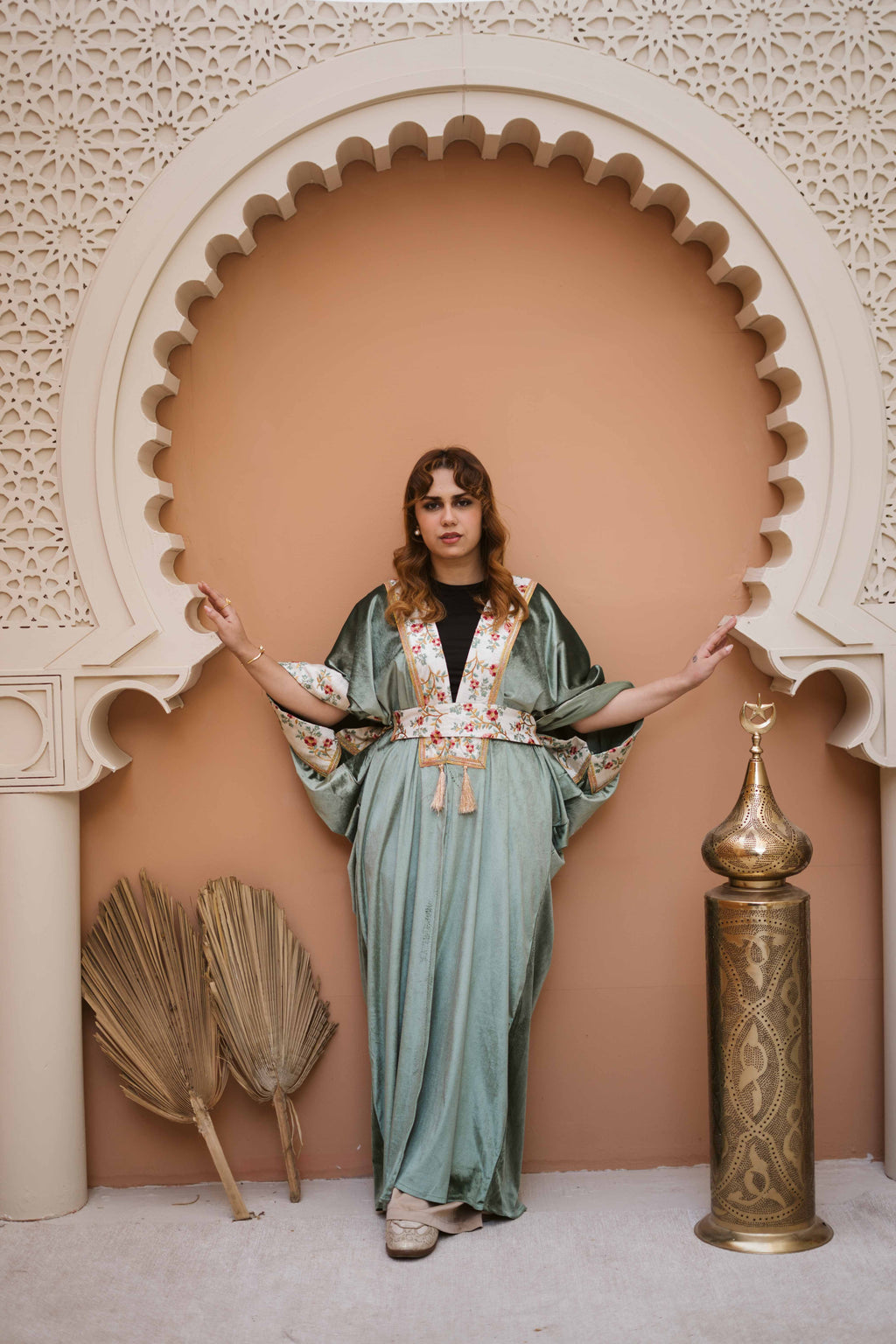 Royal Mosaic Draped Abaya