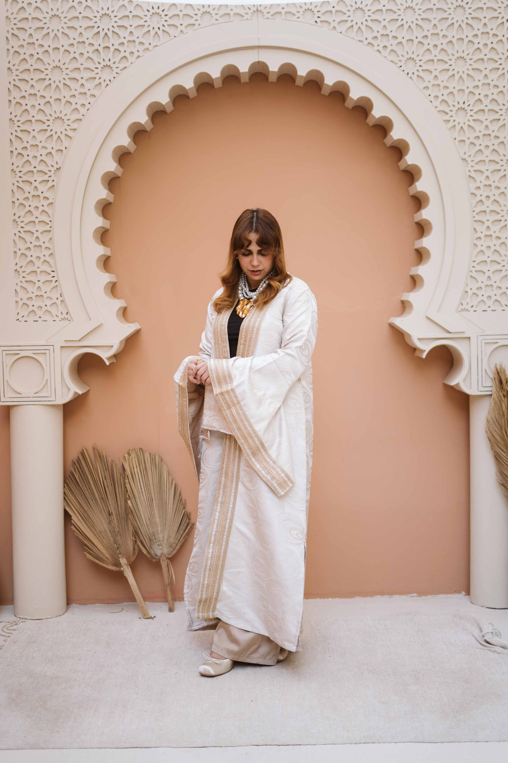 Ivory Swirl Kaftan – Timeless Ramadan Elegance