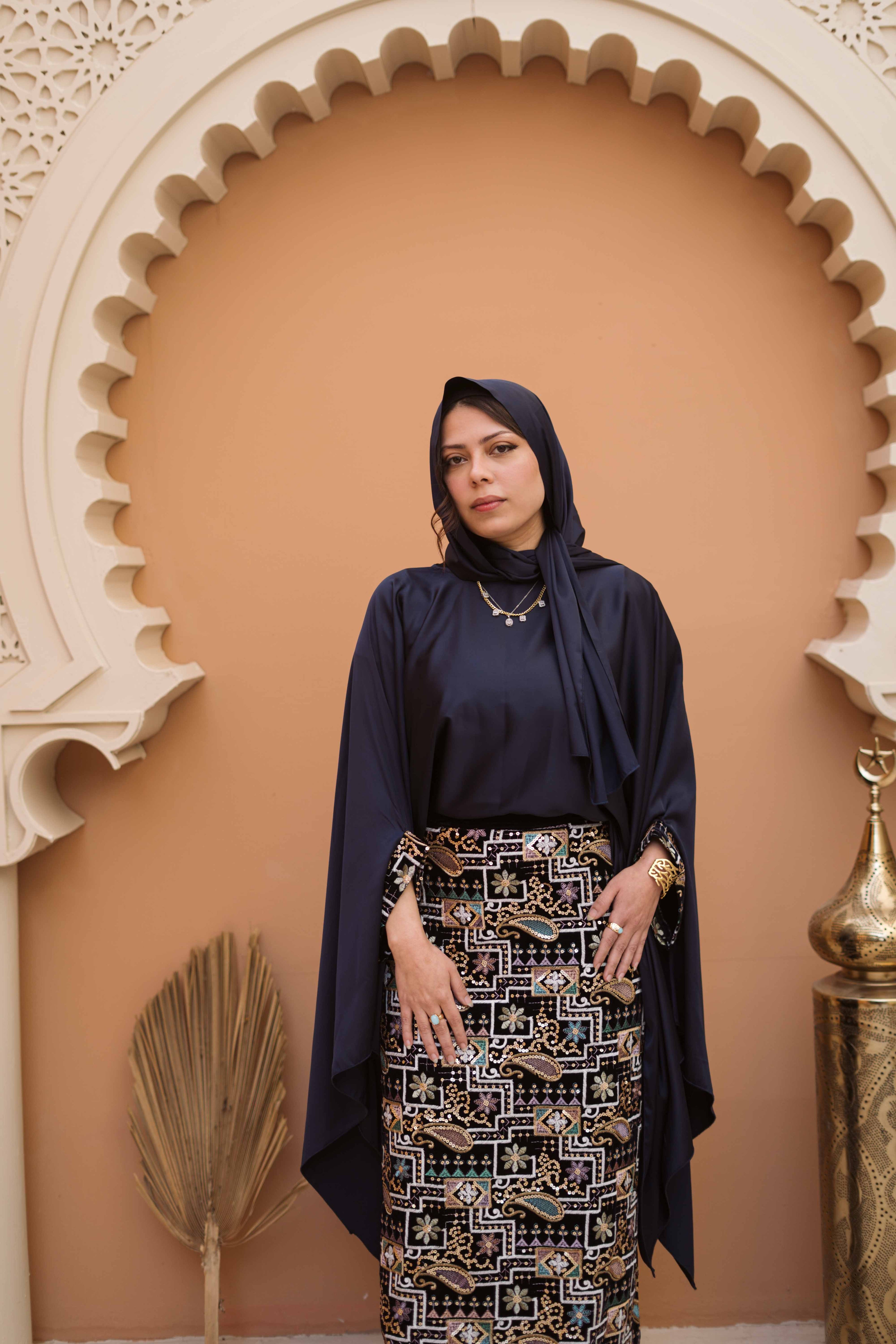 Blue Serene Elegance Kaftan Set