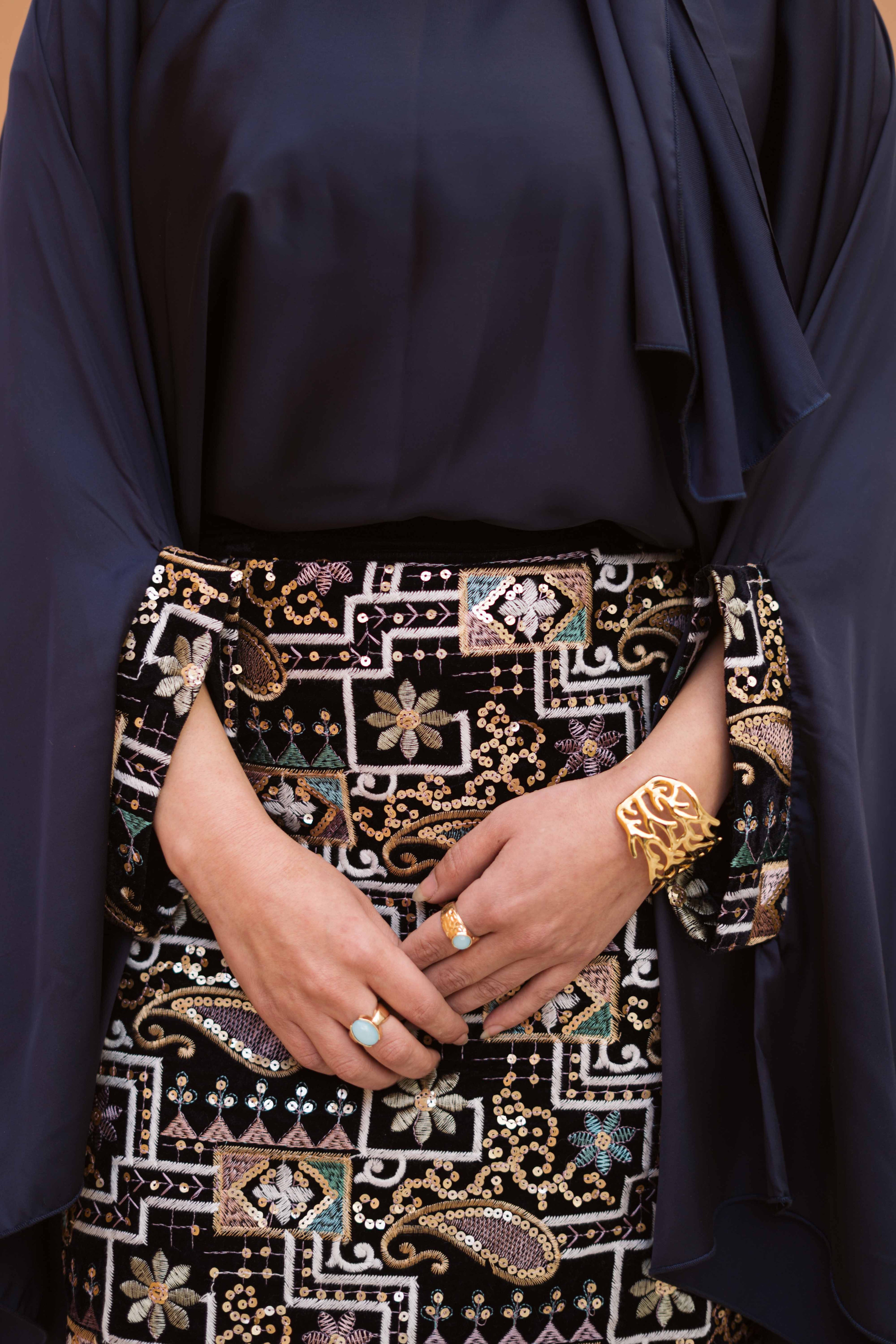 Blue Serene Elegance Kaftan Set