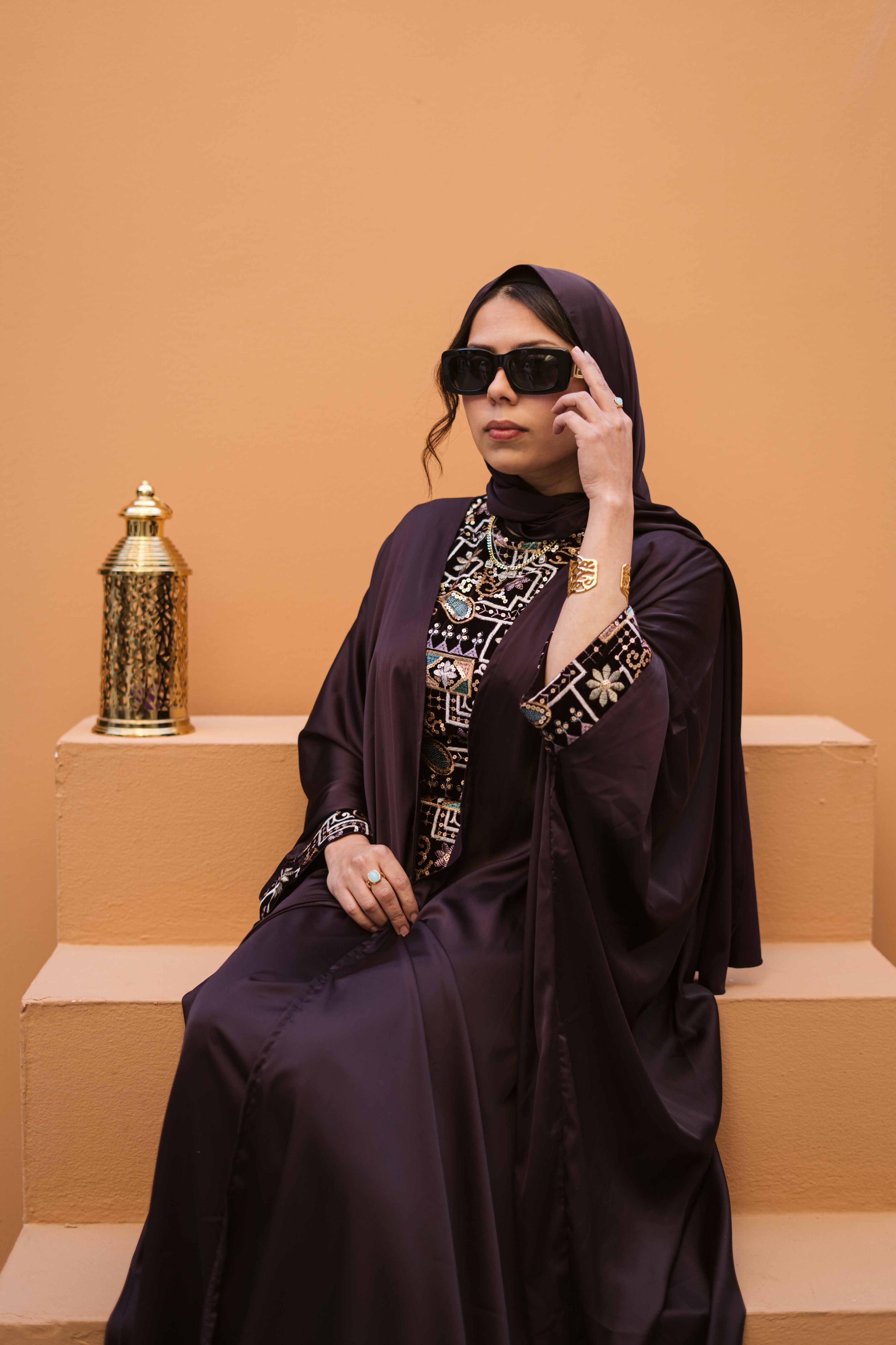 Imperial Mosaic Draped Abaya