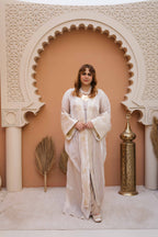 Ivory Bloom Embroidered Abaya
