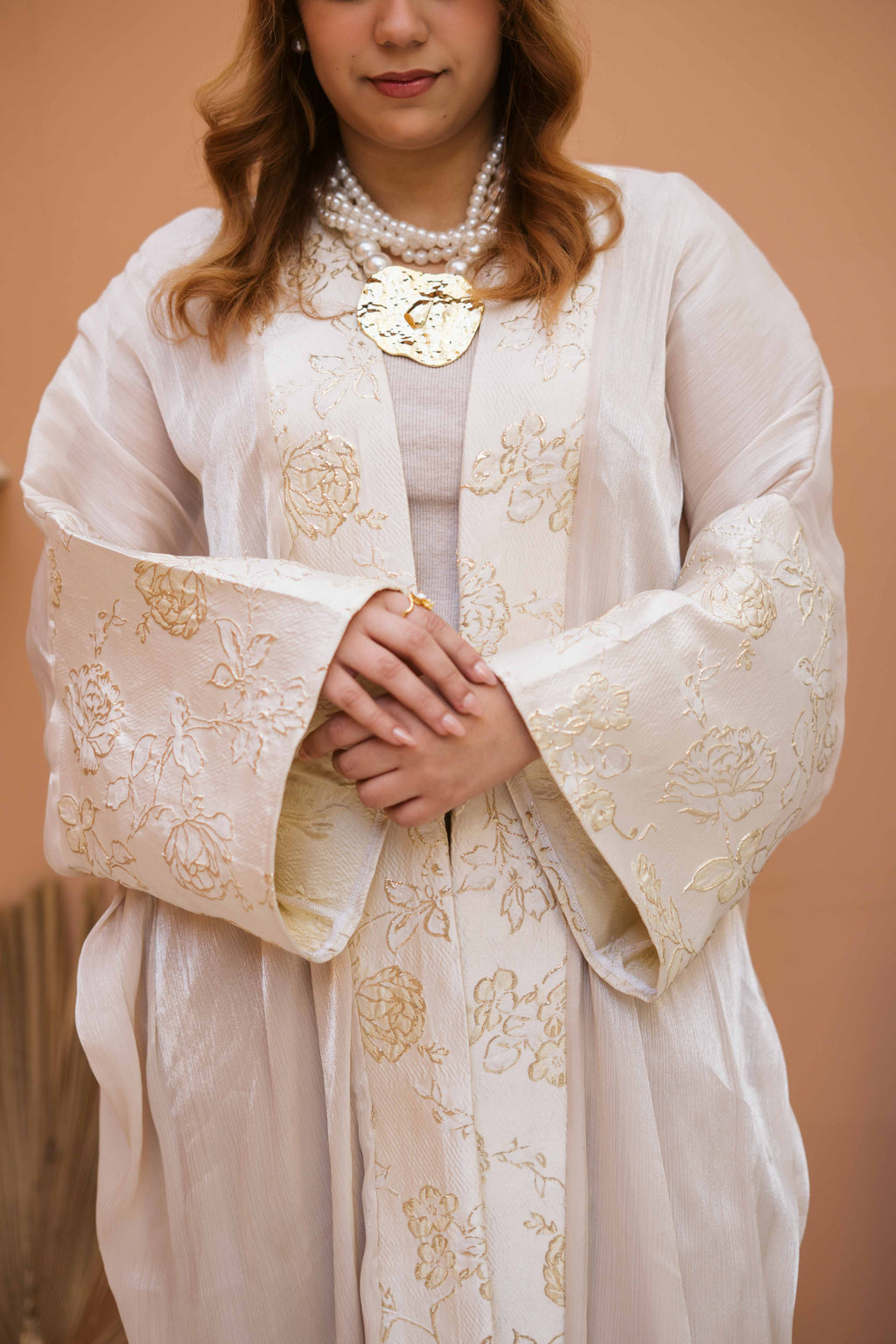 Ivory Bloom Embroidered Abaya