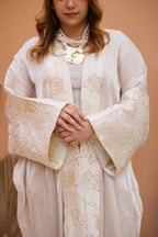Ivory Bloom Embroidered Abaya