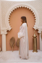 Ivory Bloom Embroidered Abaya