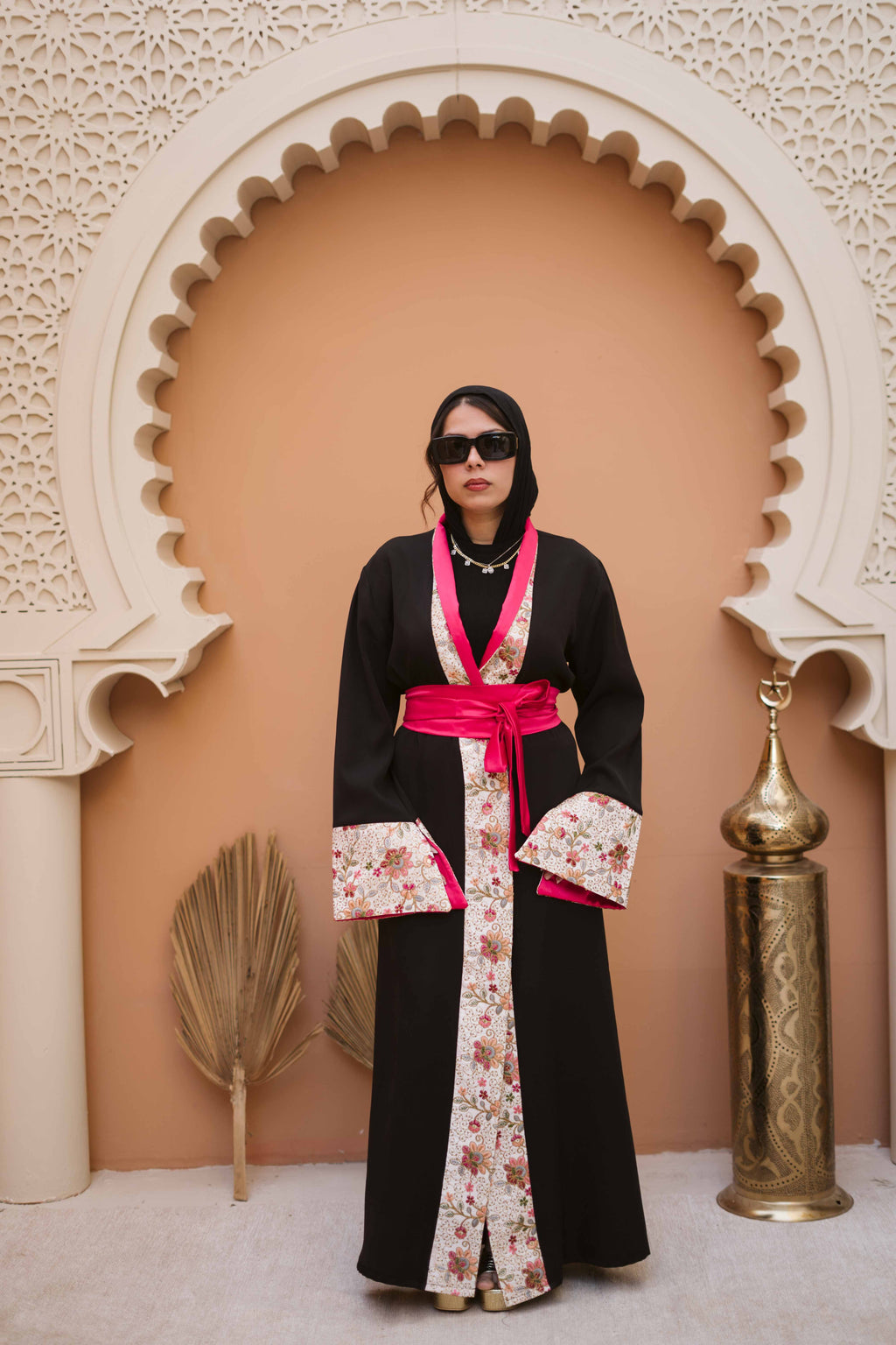 Midnight Bloom Kimono Abaya