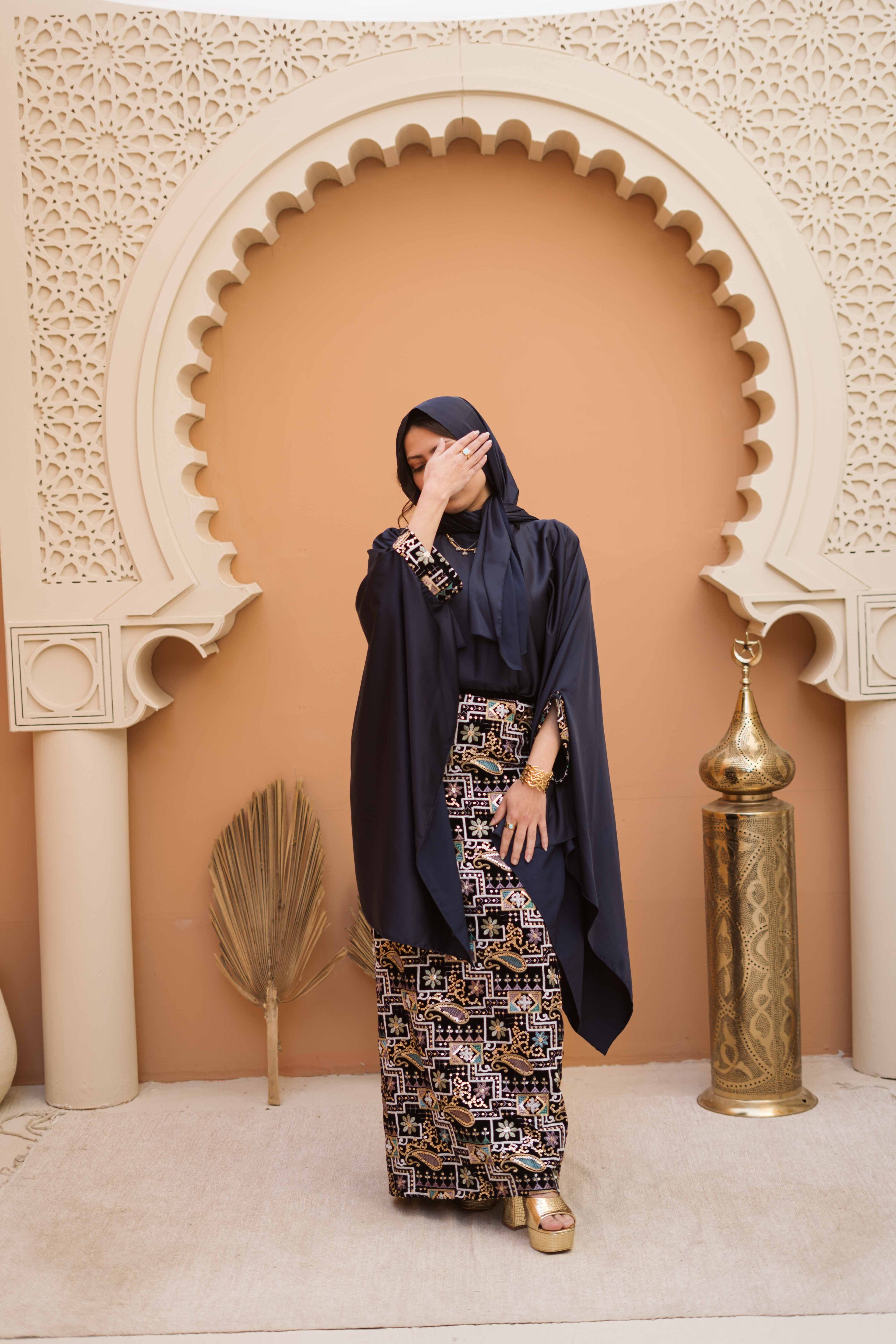 Blue Serene Elegance Kaftan Set