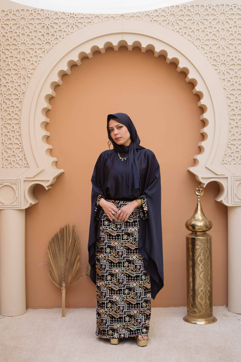 Blue Serene Elegance Kaftan Set