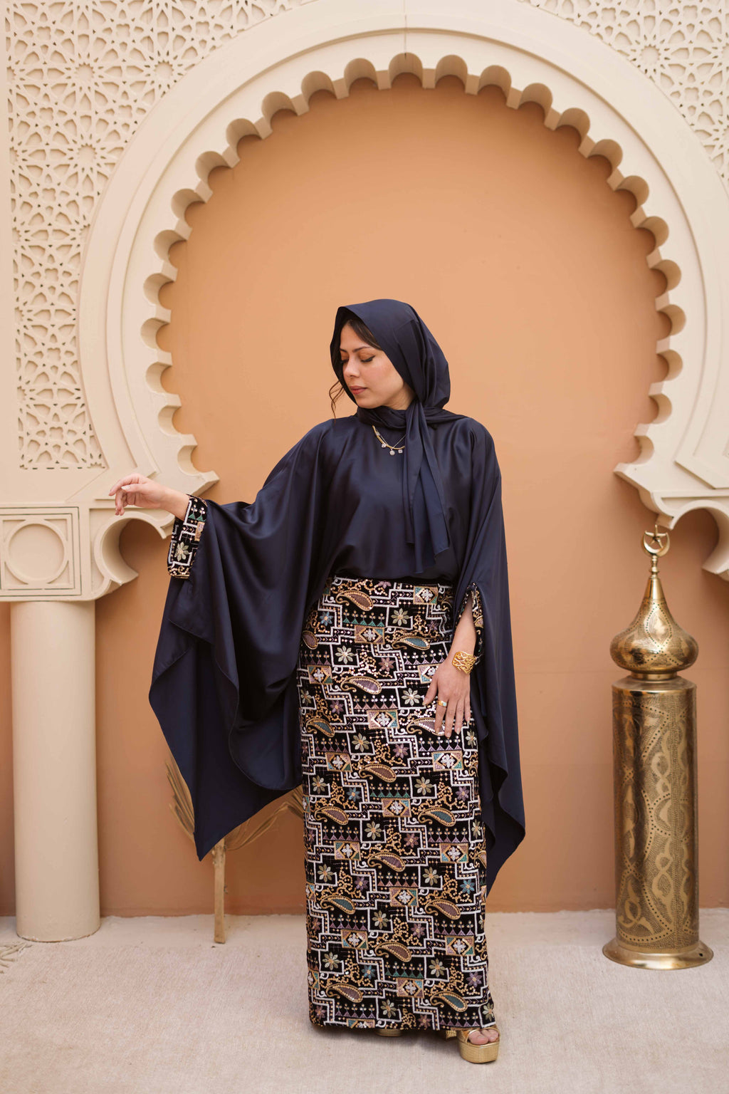 Blue Serene Elegance Kaftan Set